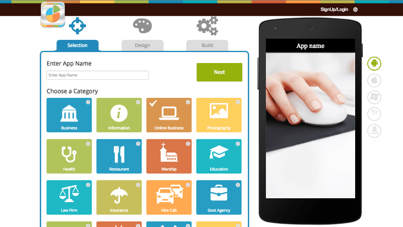 appy pie android app builder