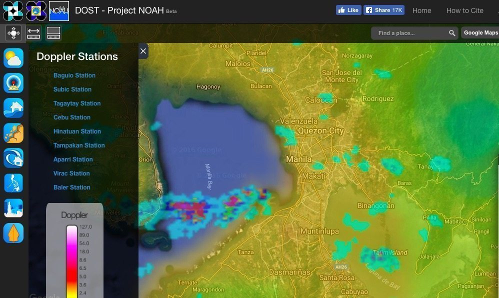 Project NOAH provides access to real-time data from weather and landslide-tracking systems around the country. Credit: NOAH/DOST